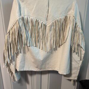 STEVE MADDEN FAUX FUR COWGIRL JACKET SZ SM  FIVE BUTTON  CREAM COLOR NW